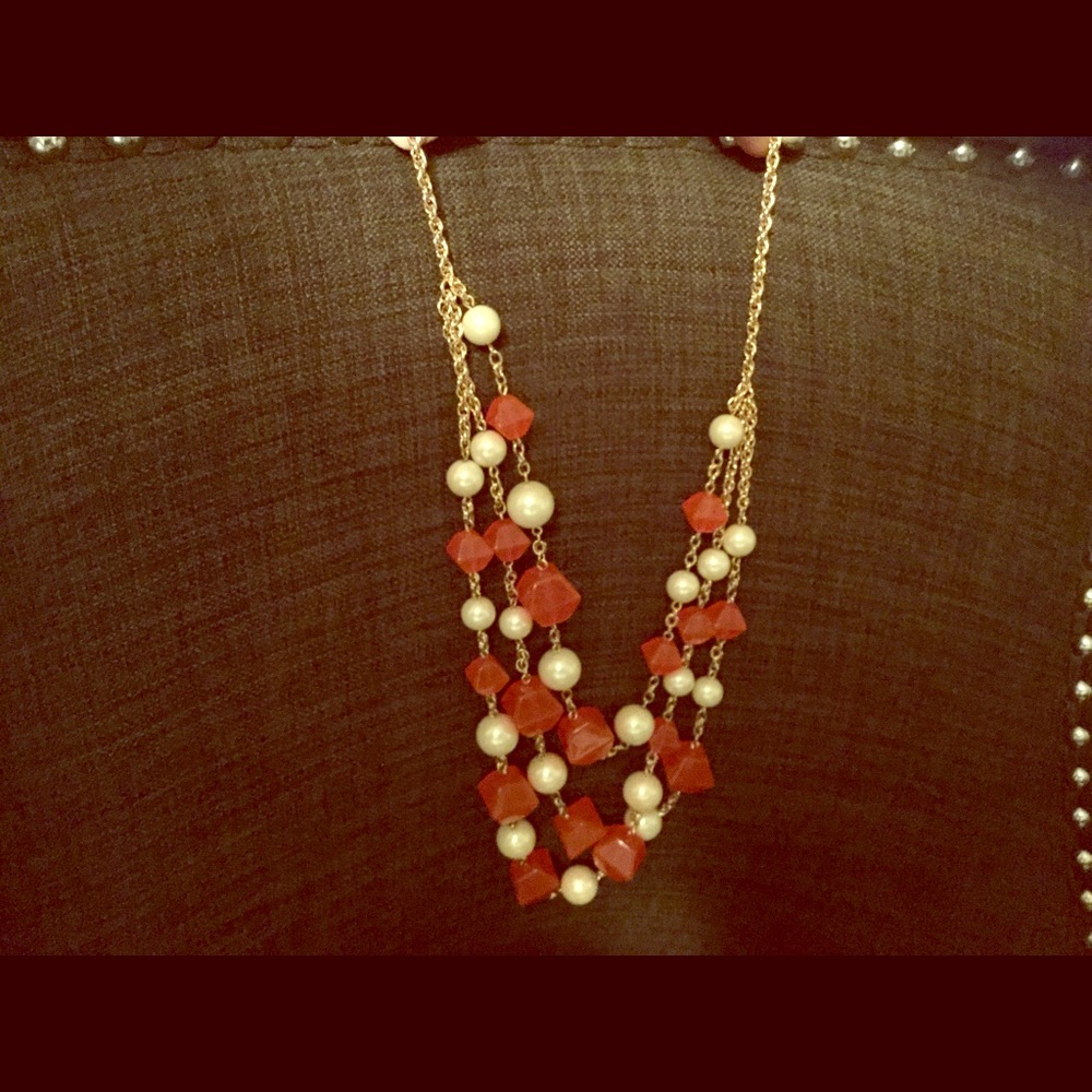 Kate spade tiered pearl and pink necklace